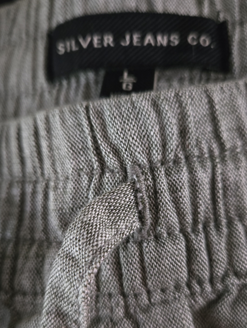 Silver Relaxed Fit Light Green/Grey Elastic Waist Pants